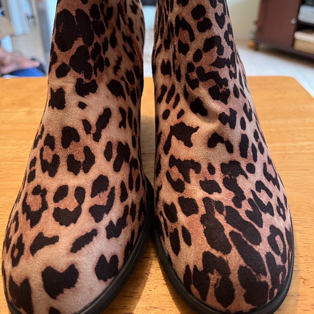 Cheetah print ankle boots